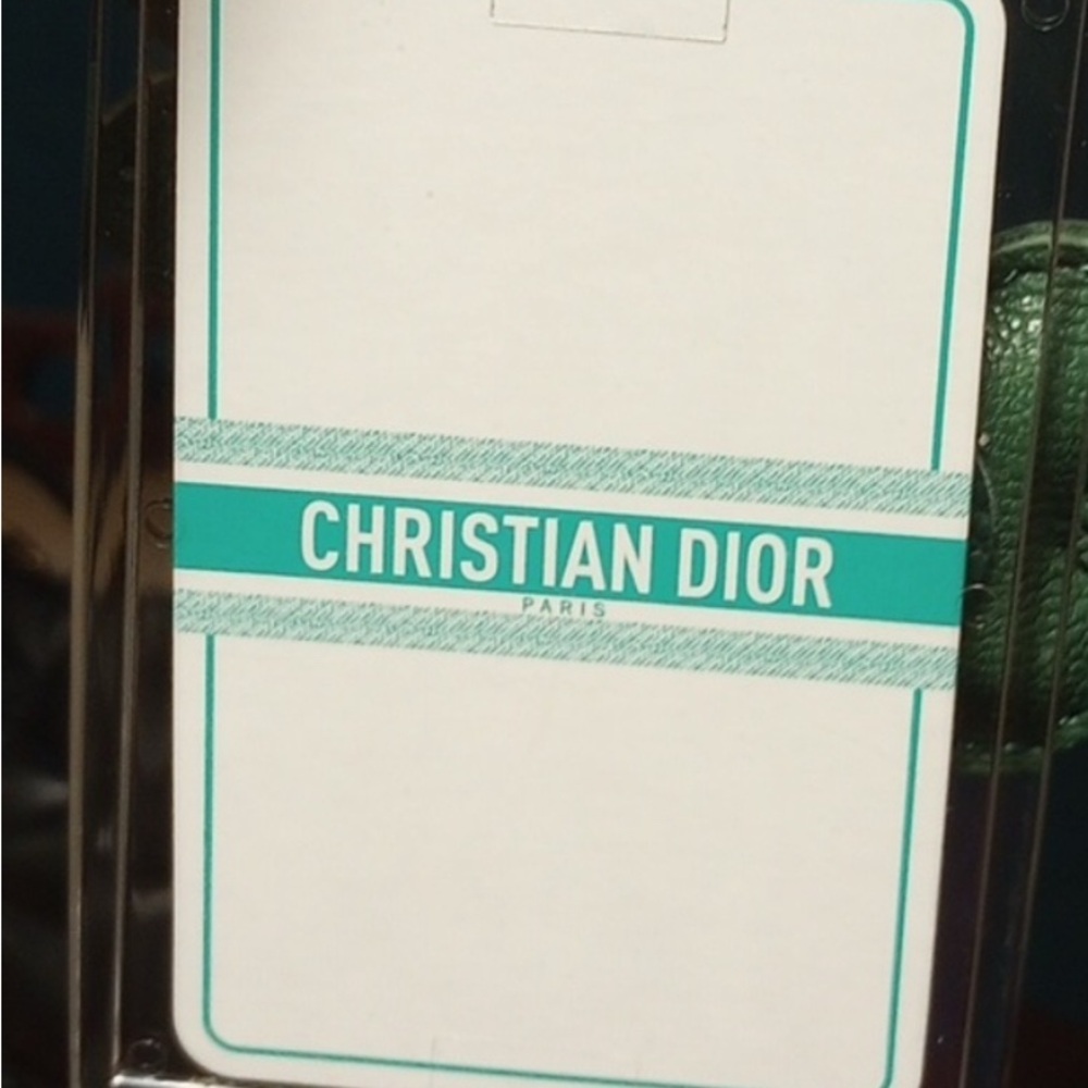 Christian Dior Green and White Playing Card